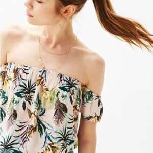 Bershka flowy top, ready for summer, multicoloured l. Crop top women size medium